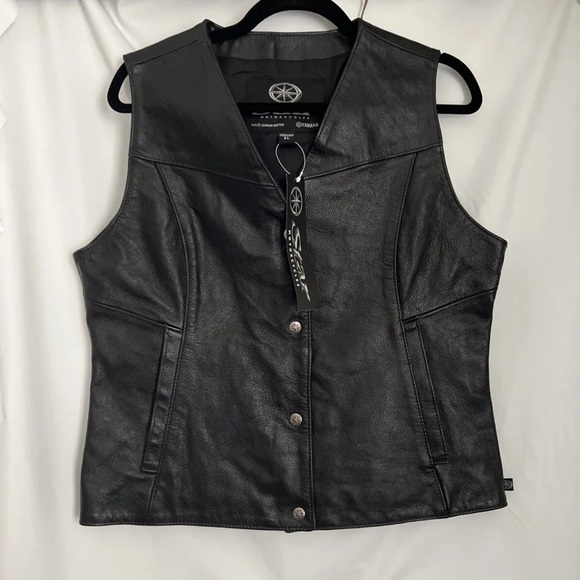 Yamaha Jackets & Blazers - Yamaha Star Motorcycle Women’s XL Black Leather Vest Moto Jacket Tops